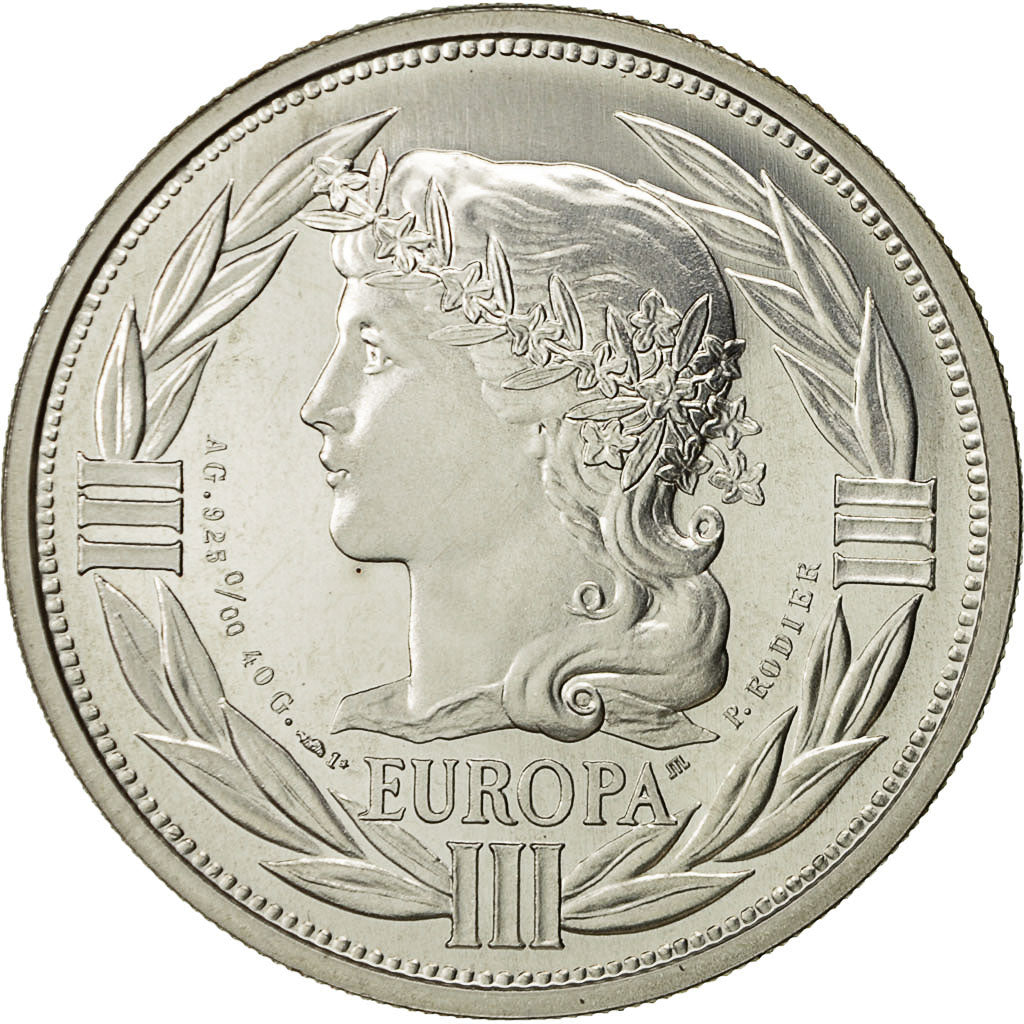 France, Medal, Ecu Europa, Marianne, 1992, Rodier, MS(64), Silver