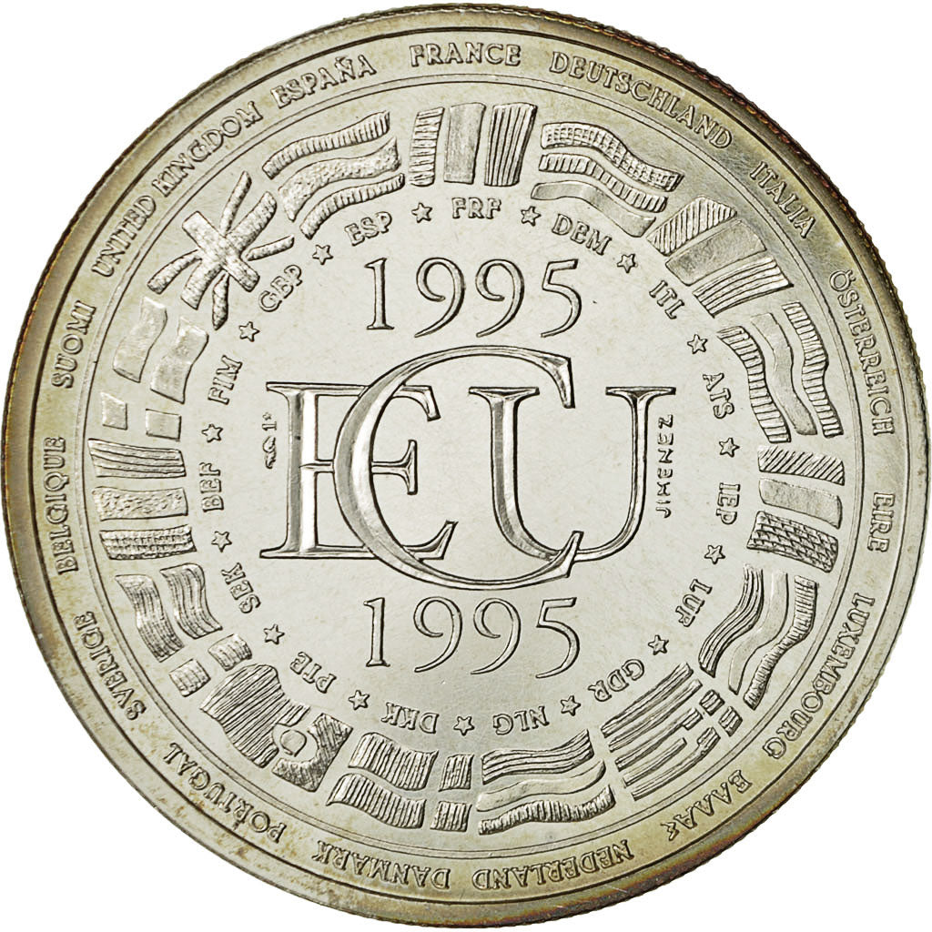 France, Medal, Ecu Euro, EUROPA, 1995, MS(64), Silver