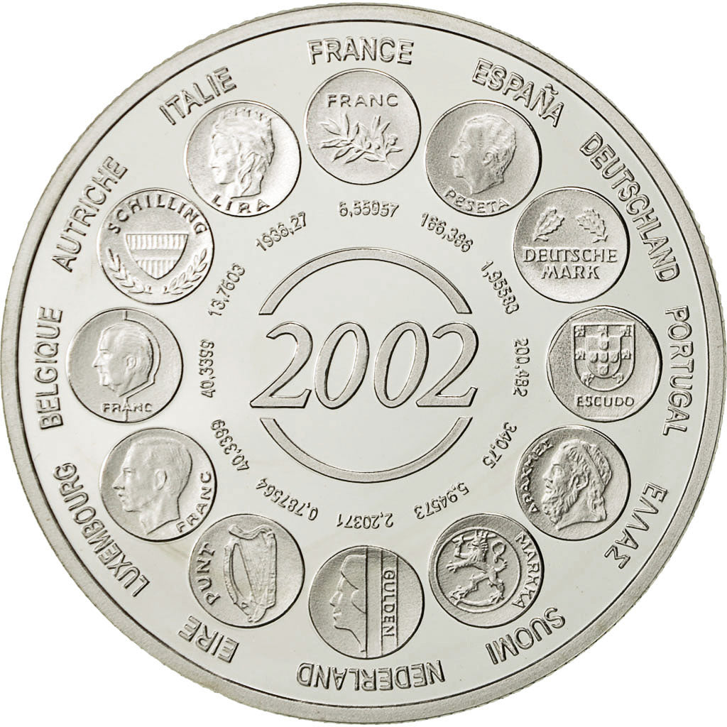 Frankreich, Medaille, Naissance de l'Euro Fiduciaire, 2002, UNZ+, Silber