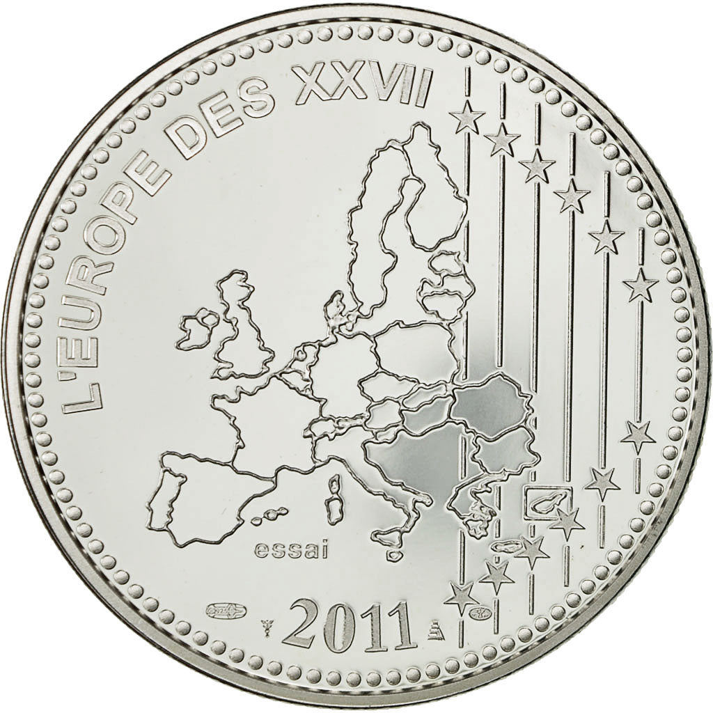 France, Médaille, L'Europe des XXVII, l'Estonie, 2011, SPL+, Argent