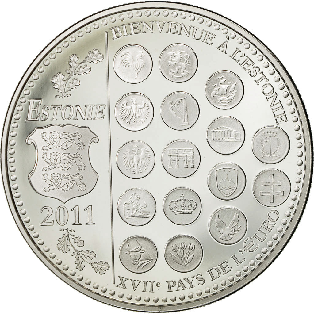 France, Médaille, L'Europe des XXVII, l'Estonie, 2011, SPL+, Argent