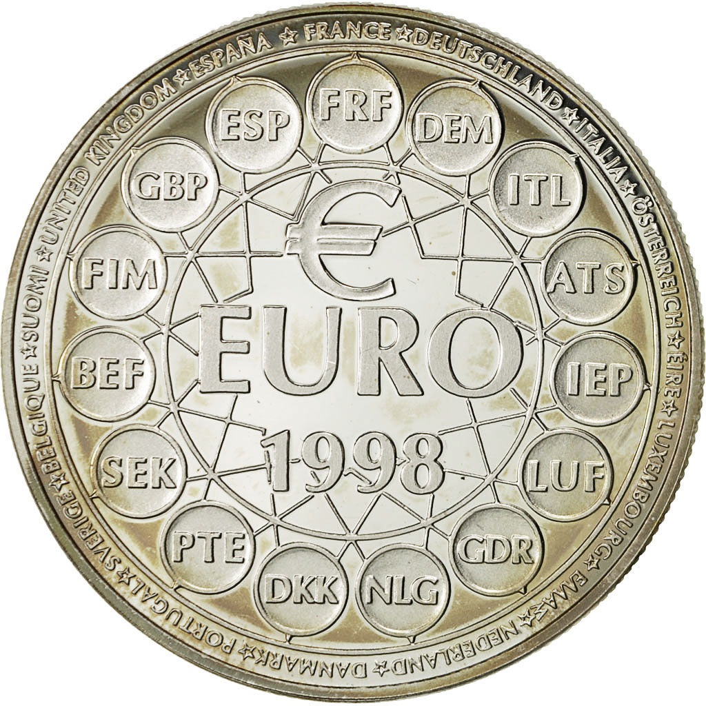 France, Medal, 50 Euro Essai, 1998, MS(64), Silver