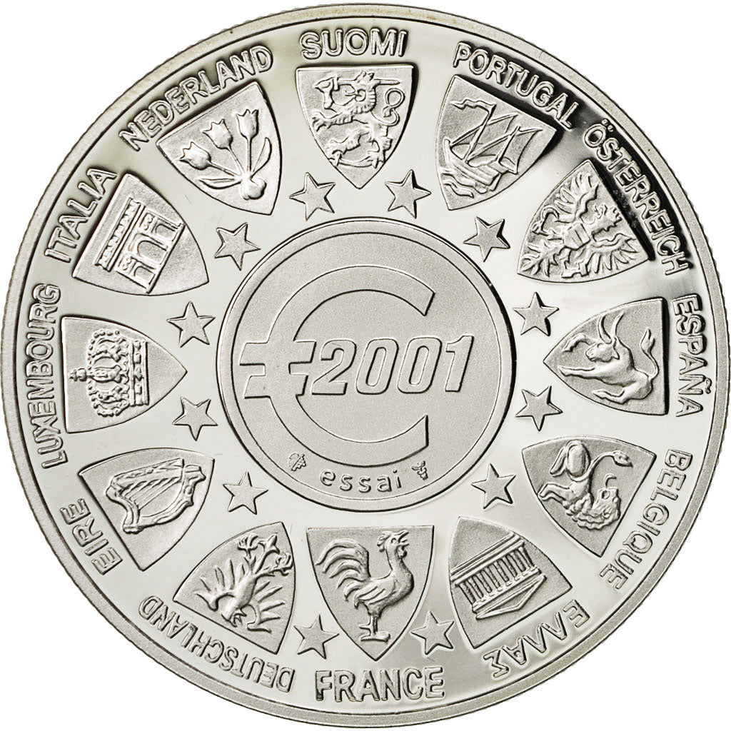 Francia, medaglia, L'Europe, La Semeuse, 2001, SPL+, Argento