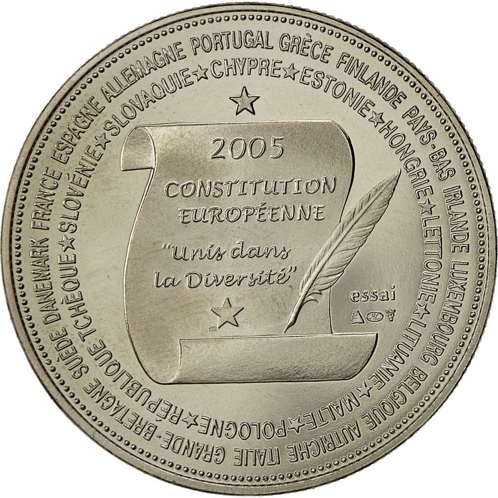 France, Médaille, la Constitution Européenne, 2005, SPL+, Cupro-nickel