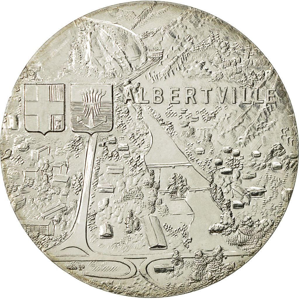 France, Medal, Jeux Olympiques d'Albertville, 1992, MS(64), Copper-nickel