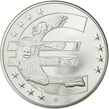 Francia, medaglia, 10 ans de l'Euro, SPL+, Copper Plated Silver