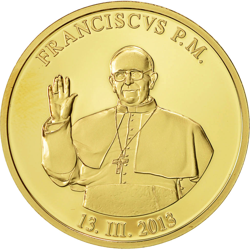 Vatican, Medal, Le Pape François, 2013, MS(64), Copper Gilt