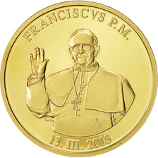Vaticano, medalla, Le Pape François, 2013, SC+, Copper Gilt