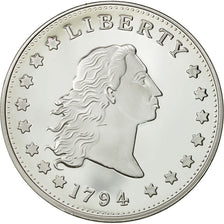 France, Medal, Reproduction de la Flowing Hair Silver Dollar, MS(64), Copper