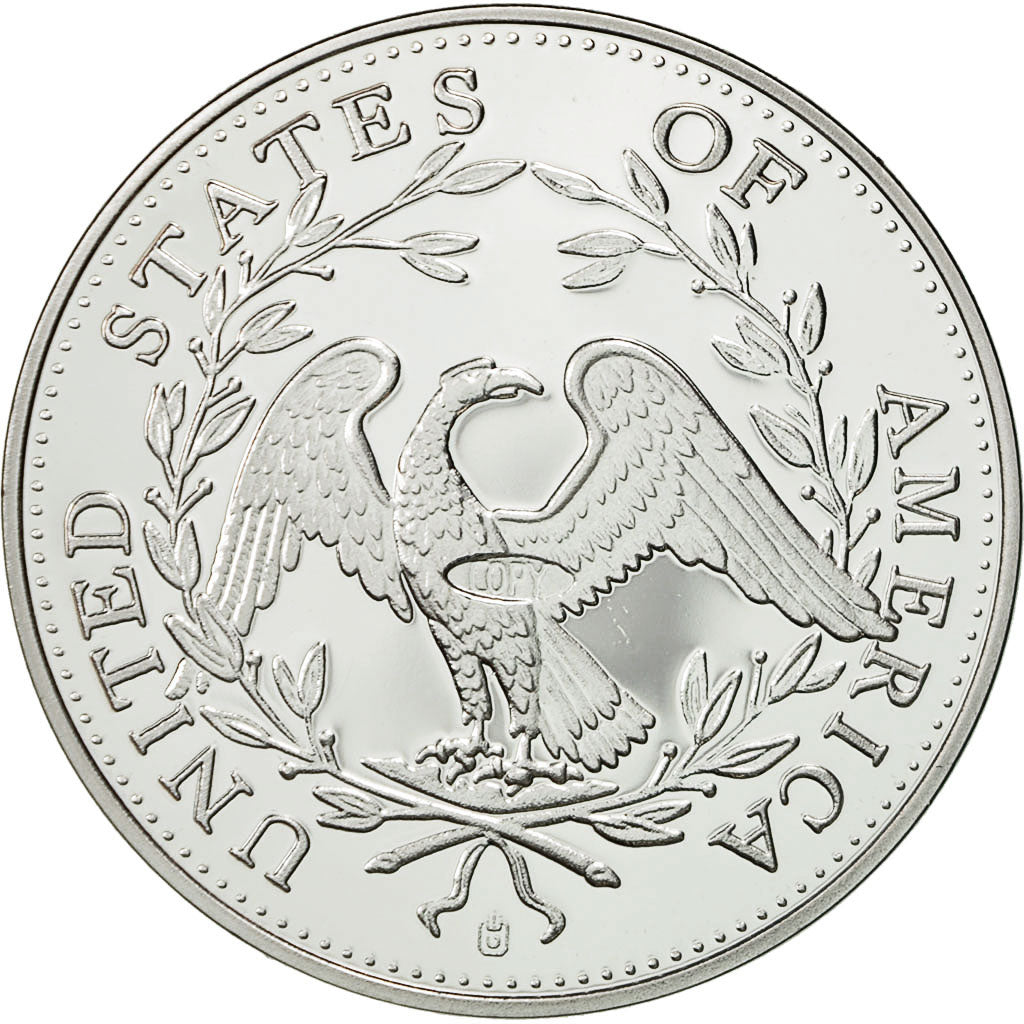 France, Medal, Reproduction de la Flowing Hair Silver Dollar, MS(64), Copper