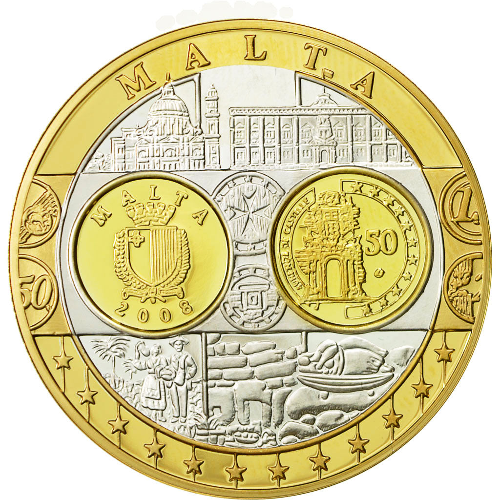 Malta, Medal, L'Europe, Auberge de Castille, 2008, MS(64), Silver