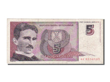 Yugoslavia, 5 Novih Dinara, 1994, EF(40-45)
