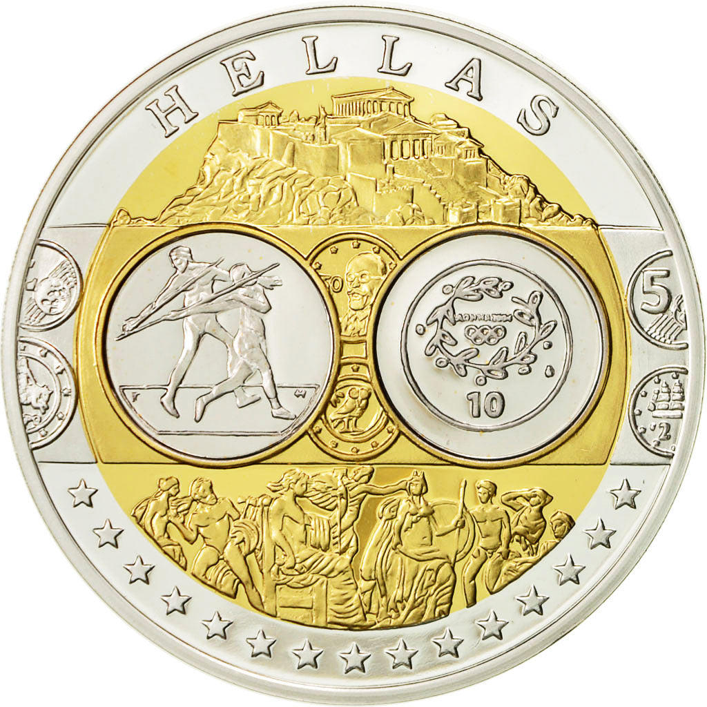 Grèce, Médaille, L'Europe, JO d'Athènes, 2004, SPL+, Argent