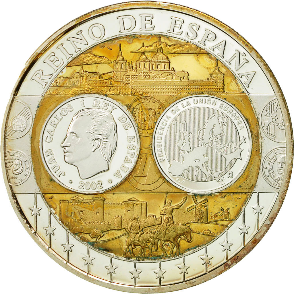 Spagna, medaglia, Juan Carlos I, Présidence de l'Union Européenne, 2002, SPL+