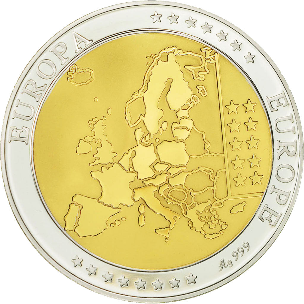 Nederland, Medaille, L'Europe, Reine Béatrix, UNC, Zilver