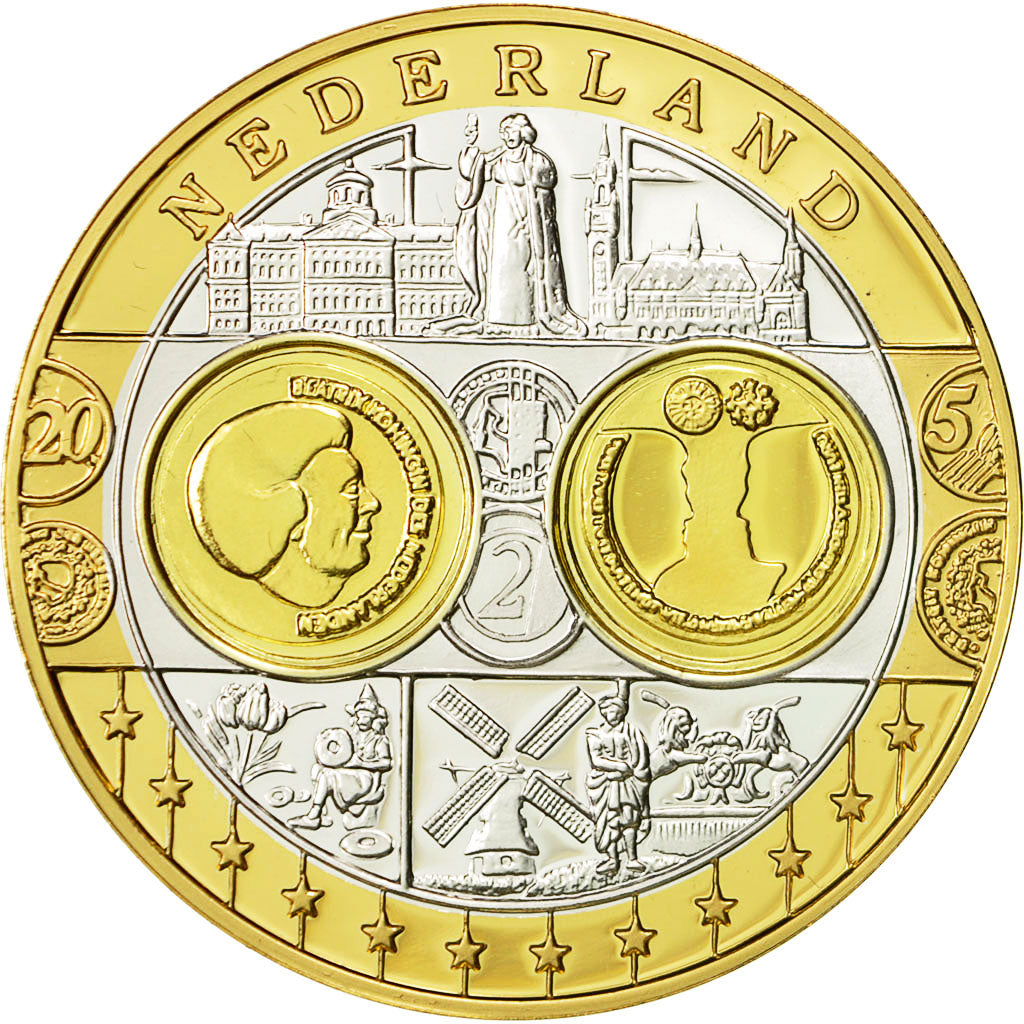 Niederlande, Medaille, L'Europe, Reine Béatrix, UNZ+, Silber
