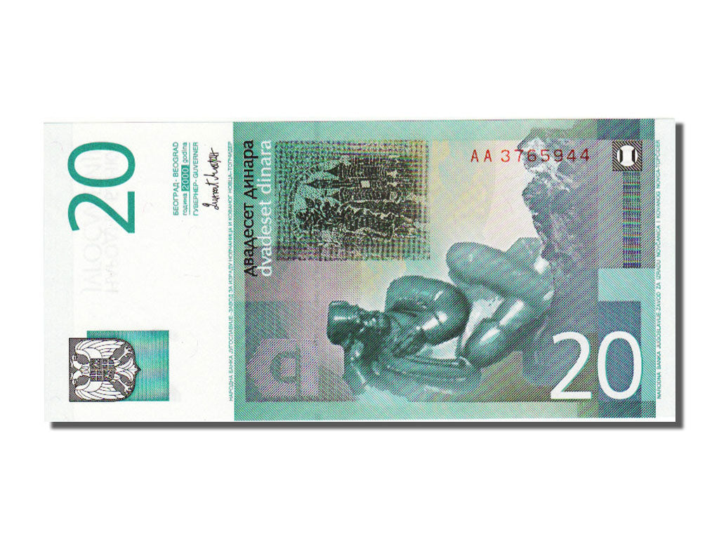 Biljet, Joegoslaviëe, 20 Dinara, 2000, NIEUW