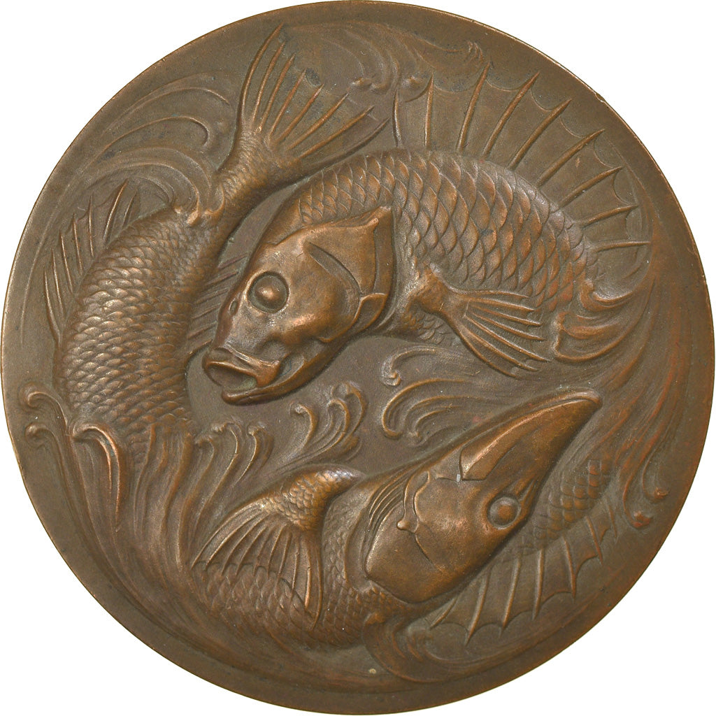 France, Medal, Pêche, Poissons, Offert par Guy Desson, Député des Ardennes