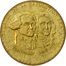 Francia, medaglia, Révolution Française, Robespierre / Saint-Just, 1989, MDP