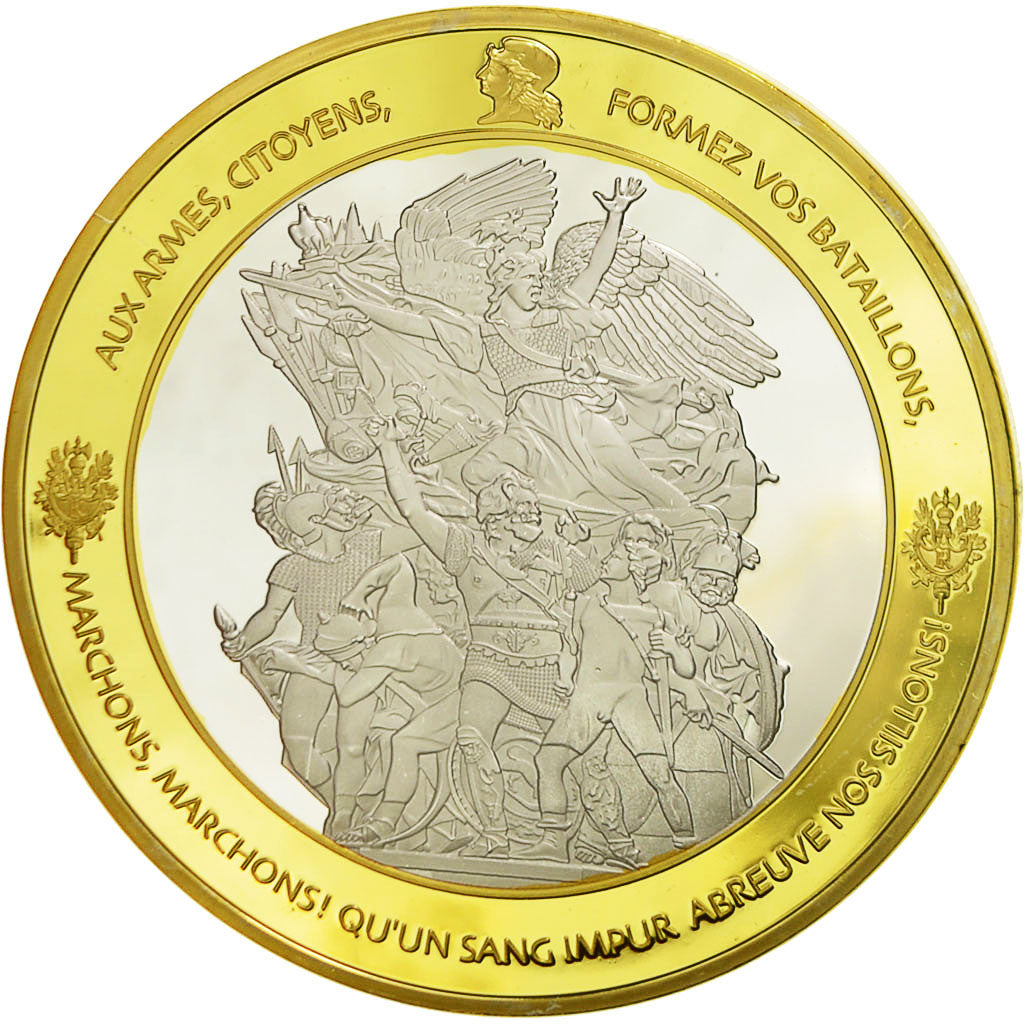 Frankrijk, Medaille, Les piliers de la République, Marianne, FDC, Copper Gilt