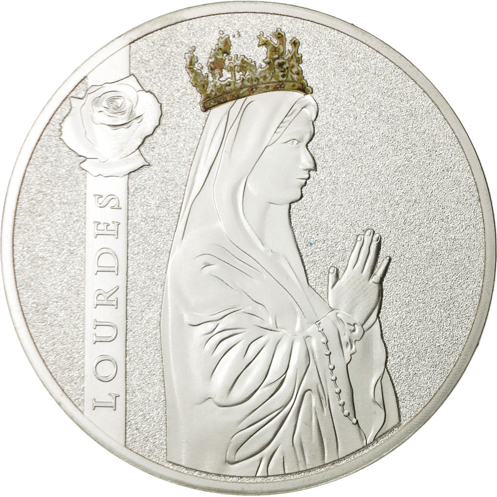 France, Médaille, Lourdes, FDC, Cuivre plaqué Argent