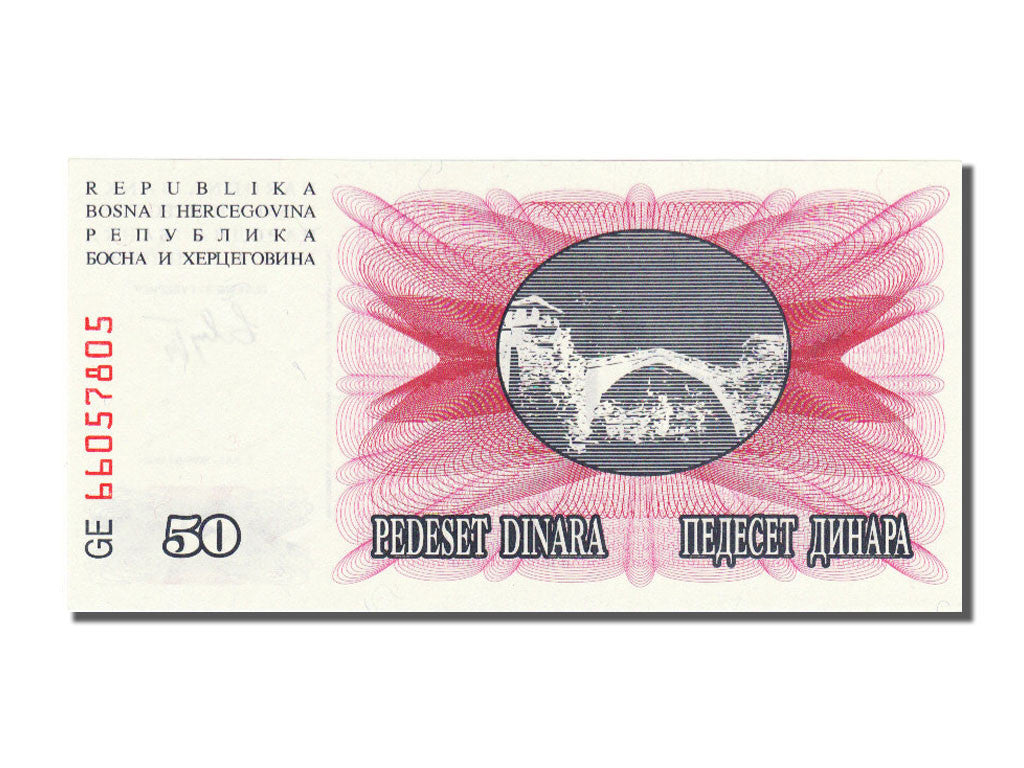 Bosnia - Herzegovina, 50 Dinara, 1992, KM #12a, UNC(65-70), GE 66057805