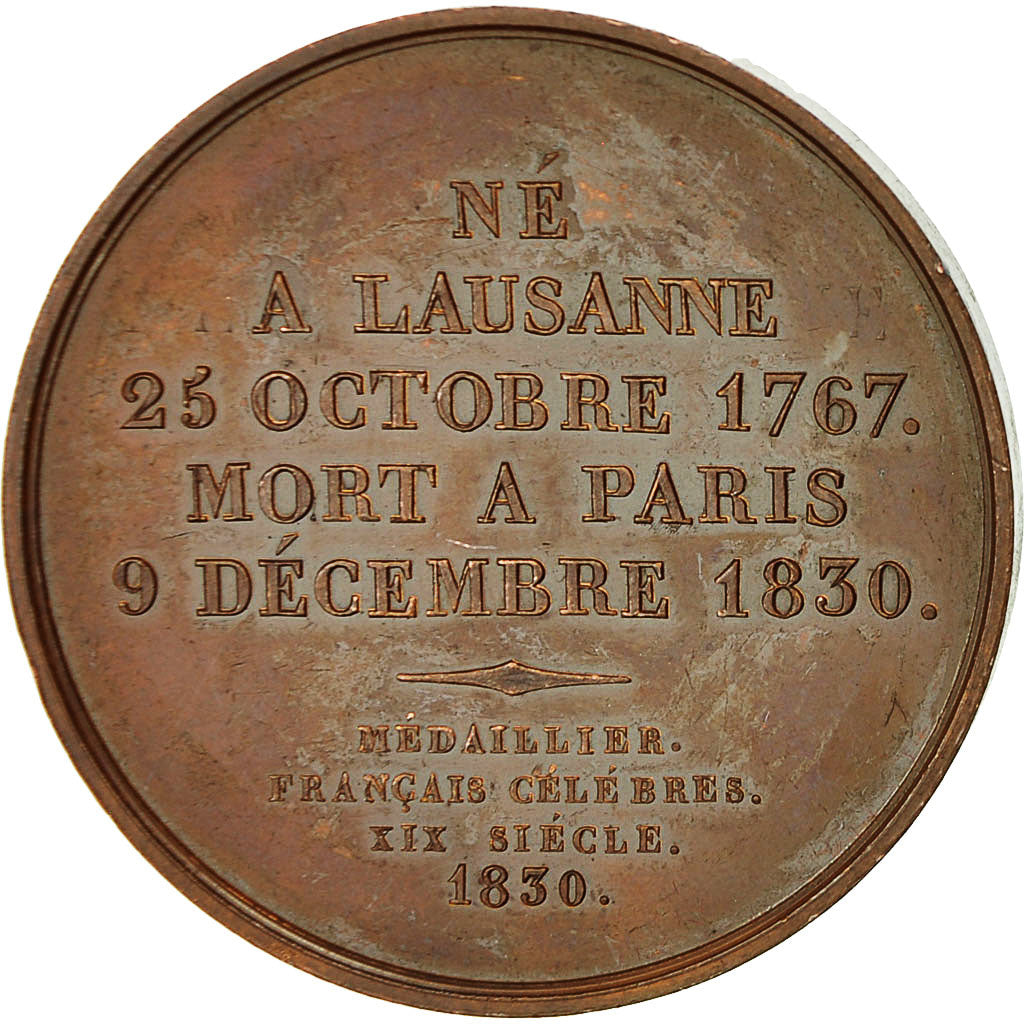 France, Medal, Benjamin Constant, 1830, Caunois, MS(60-62), Copper