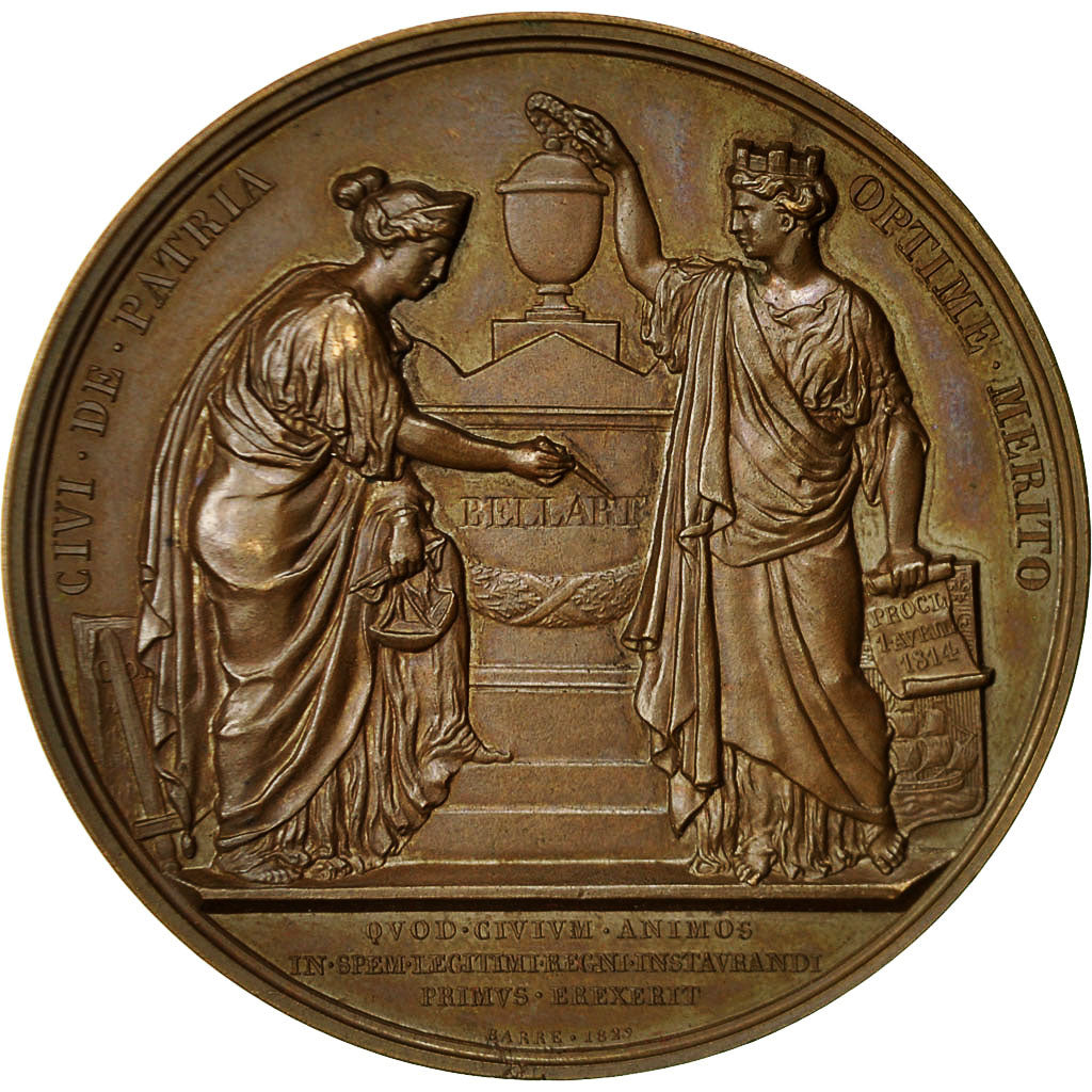 France, Medal, Nicolas François Bellart, 1829, Barre, MS(60-62), Copper