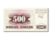 Banconote, Bosnia - Erzegovina, 500 Dinara, 1992, FDS