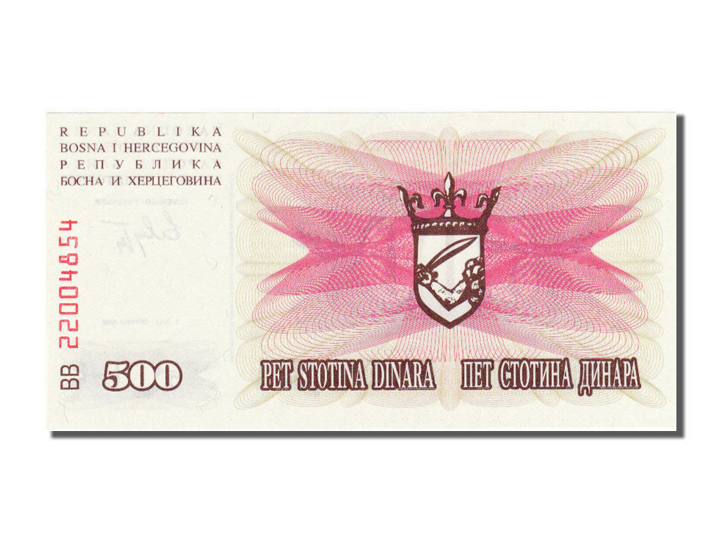 Banconote, Bosnia - Erzegovina, 500 Dinara, 1992, FDS