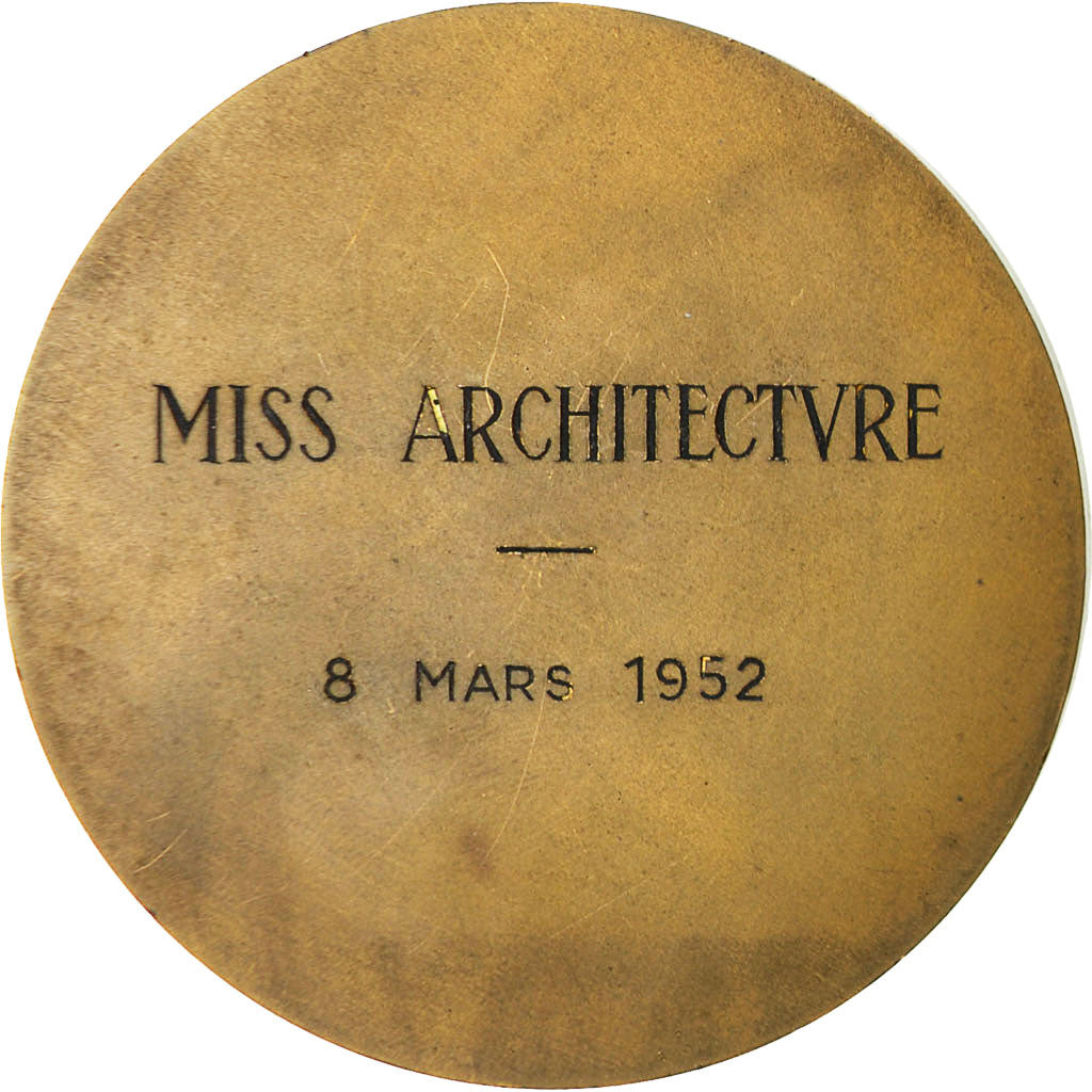 France, Médaille, Miss Architecture, 1952, Delannoy, SUP+, Bronze
