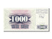 Banconote, Bosnia - Erzegovina, 1000 Dinara, 1992, FDS