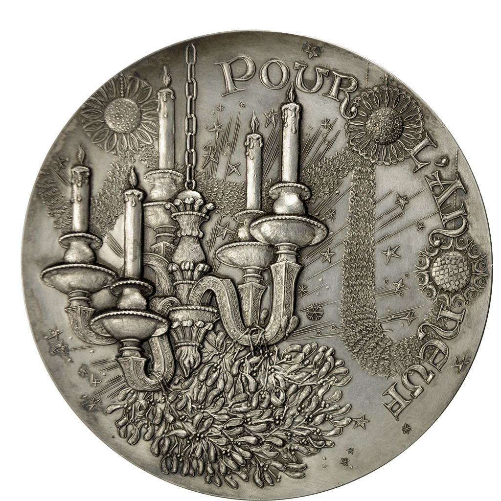 France, Medal, Mille Voeux pour l'An Neuf, 1972, Lecuyer, MS(63), Silver