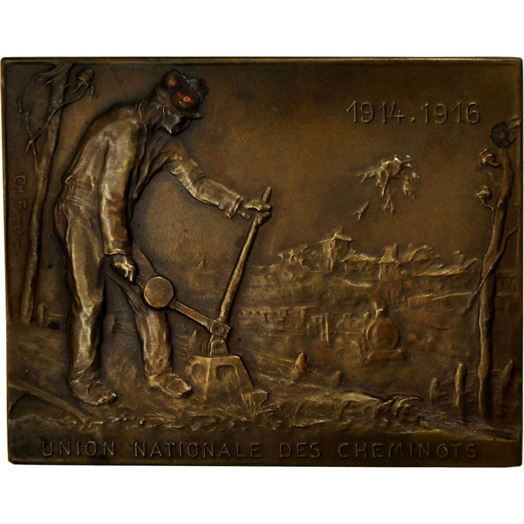 Frankrijk, Medaille, Union Nationale des Cheminots, Railway, 1926, Foerster