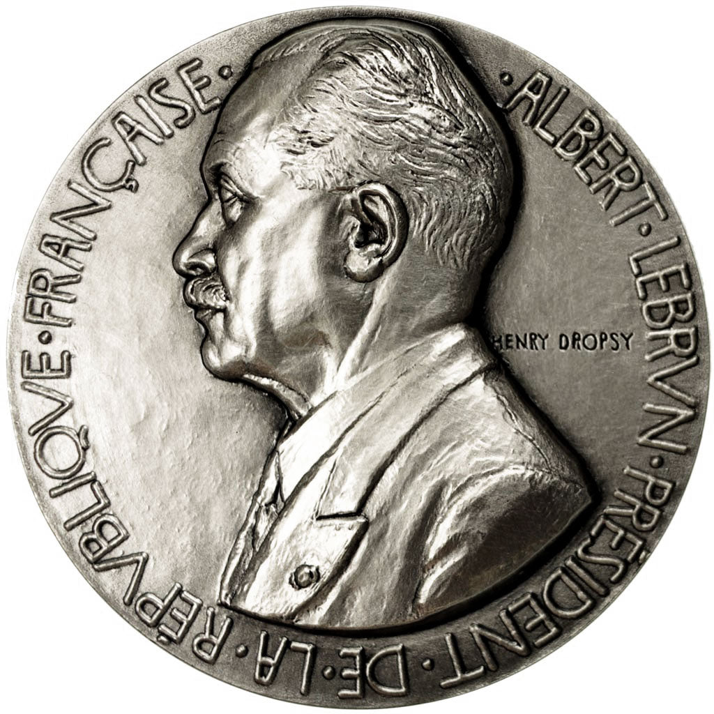 Francia, medaglia, Les Présidents de la République, Albert Lebrun, Dropsy