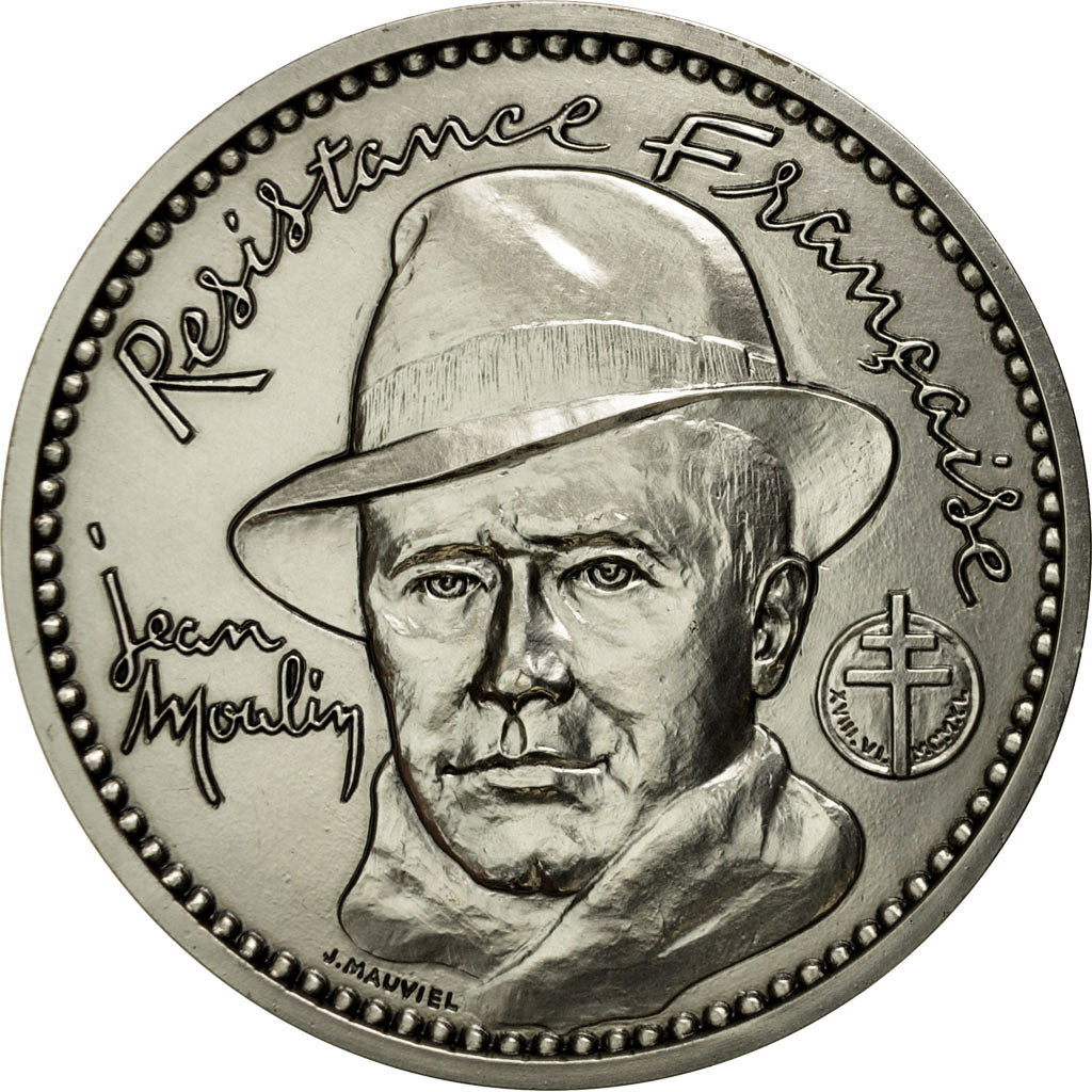 France, Medal, Résistance française, Jean Moulin, Mauviel, MS(65-70), Silvered