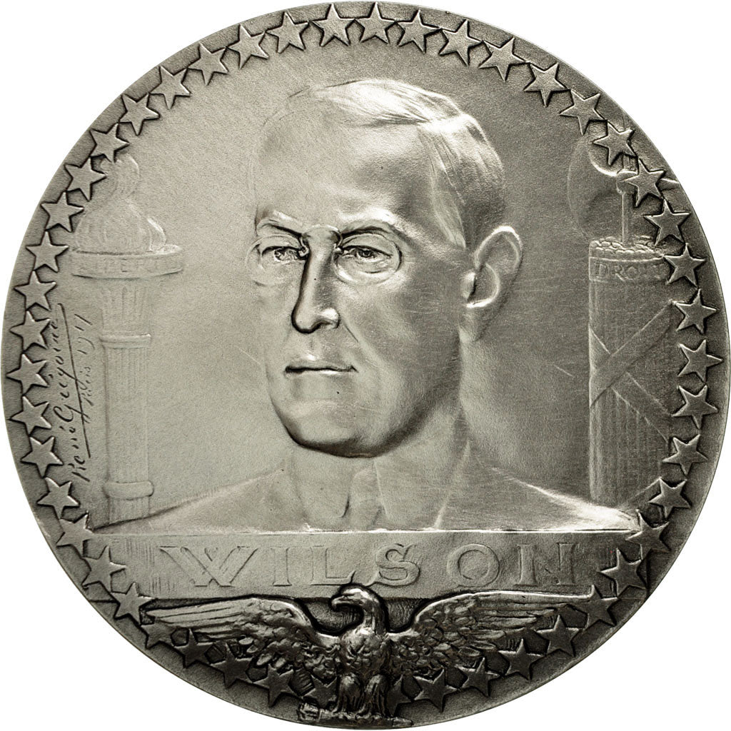 France, Medal, Première Guerre Mondiale, Wilson, Grégoire, MS(64), Silvered