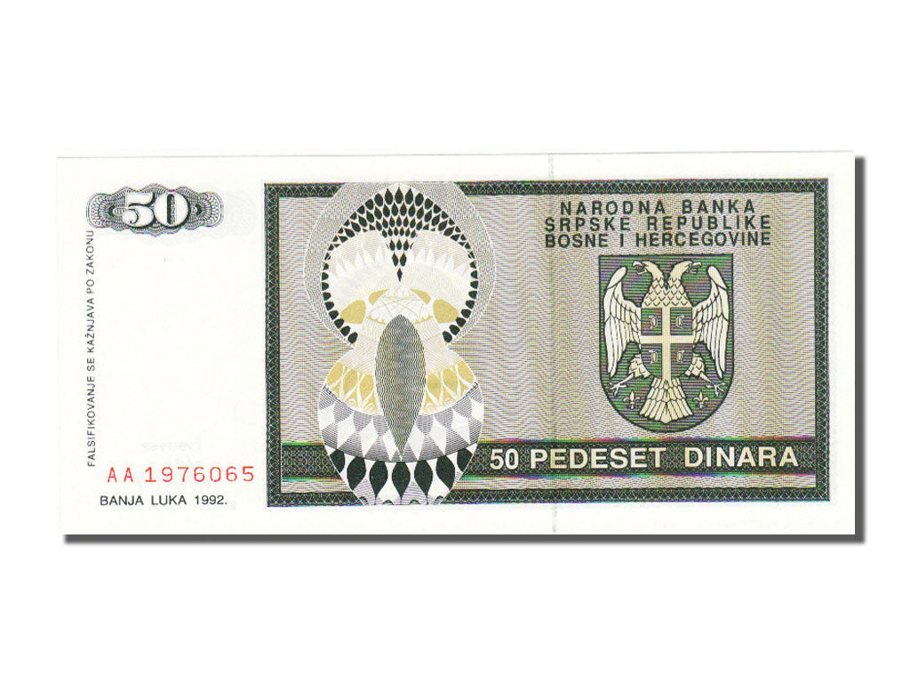 Bosnia - Erzegovina, 50 Dinara, 1992, FDS