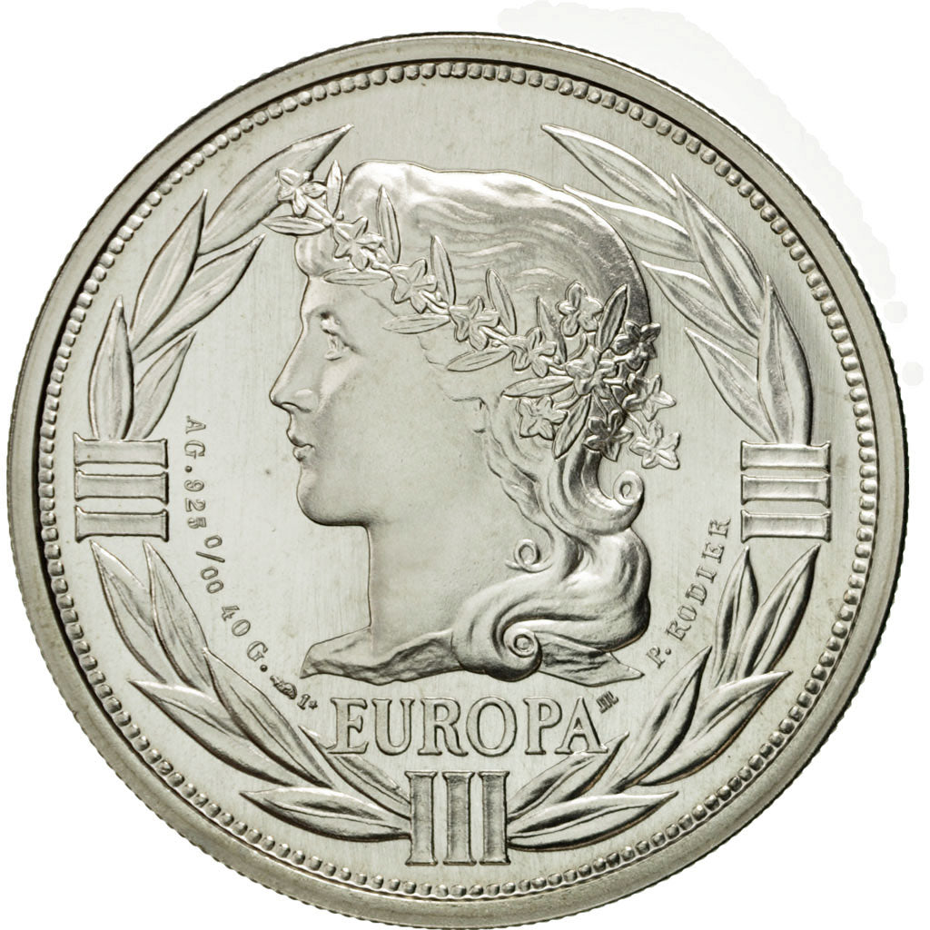 France, Medal, Ecu Europa, Marianne, 1990, Rodier, MS(65-70), Silver