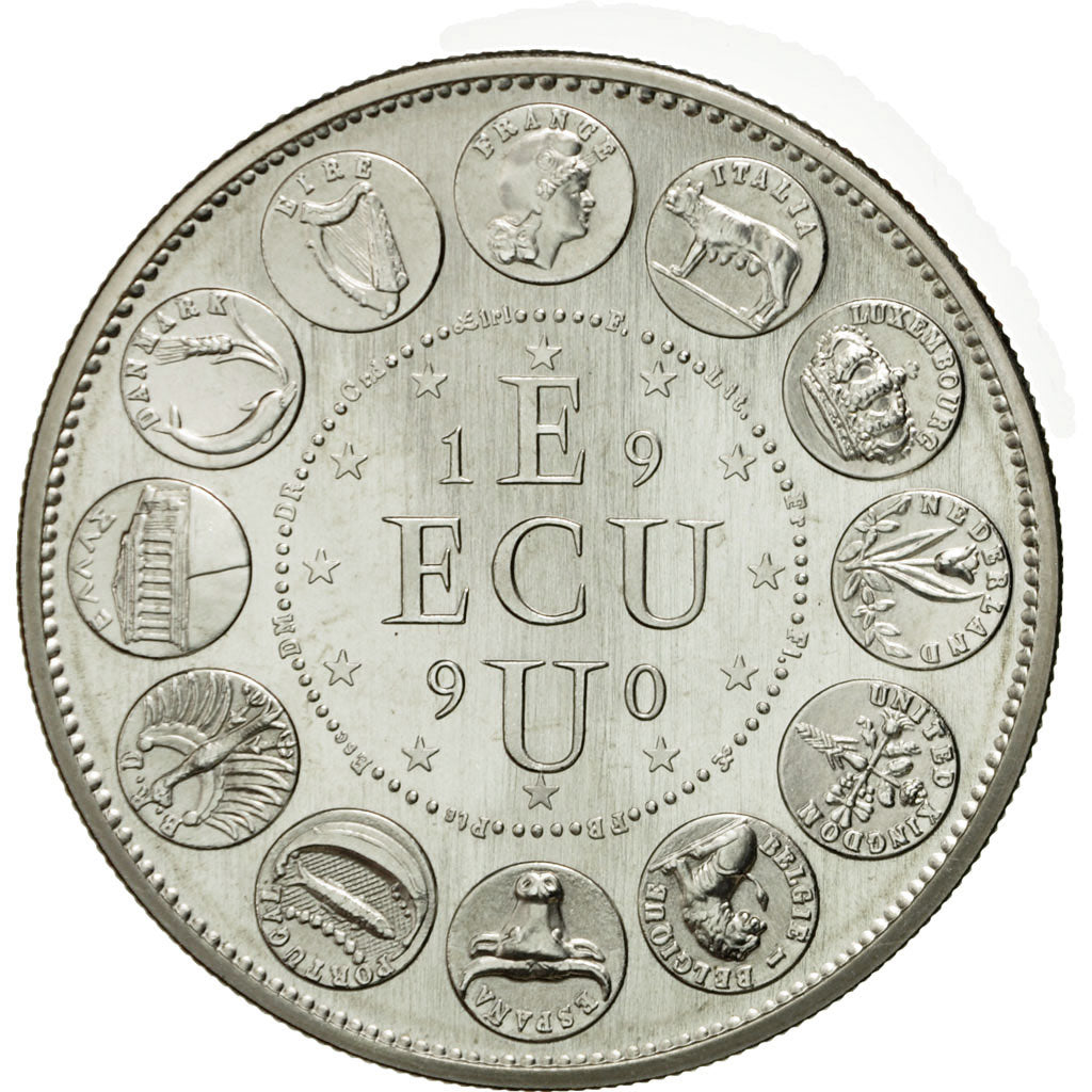 France, Medal, Ecu Europa, Marianne, 1990, Rodier, MS(65-70), Silver
