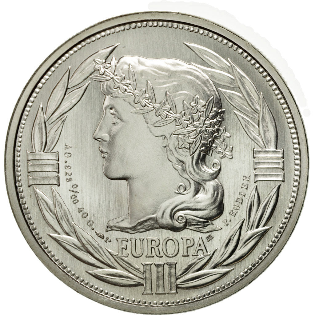 France, Medal, Ecu Europa, Marianne, 1991, Rodier, MS(65-70), Silver