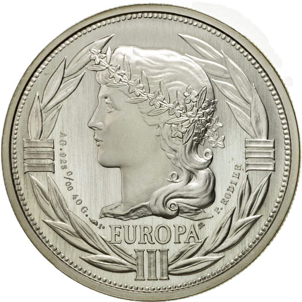 France, Medal, Ecu Europa, Marianne, 1993, Rodier, MS(65-70), Silver