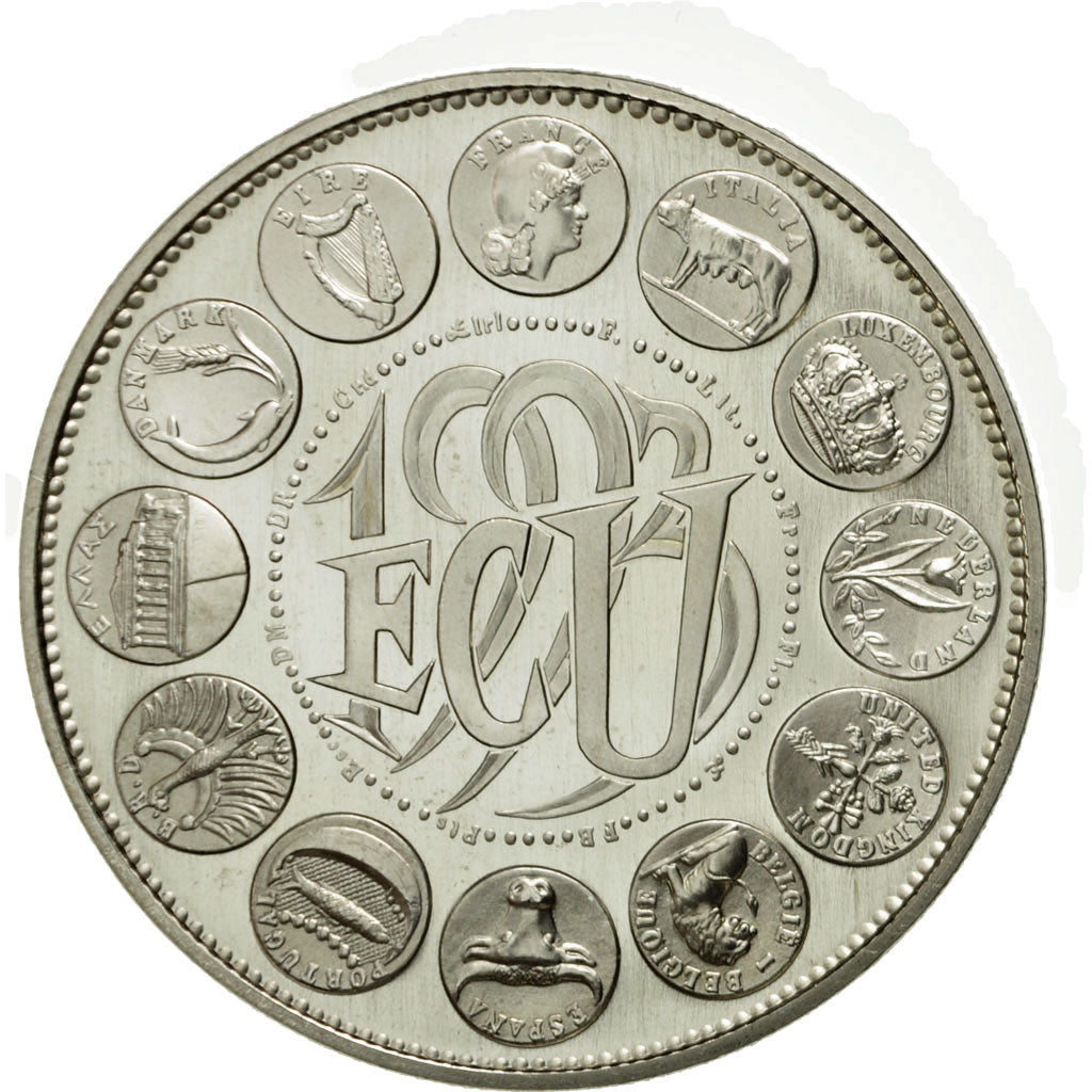 France, Medal, Ecu Europa, Marianne, 1993, Rodier, MS(65-70), Silver