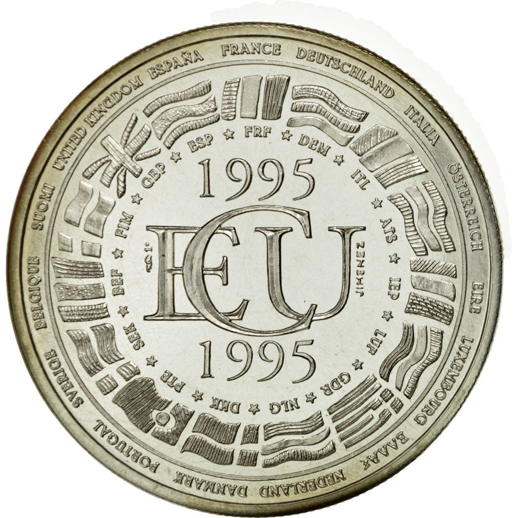 France, Medal, Ecu Europa, 1995, Jimenez, MS(65-70), Silver