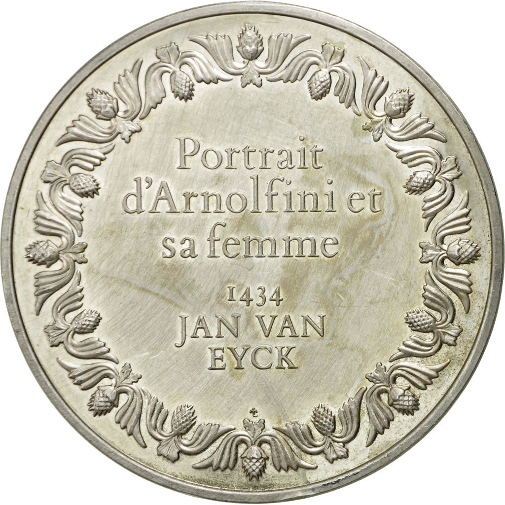 Francia, medaglia, Portrait d'Arnolfini, Jan Eyck, SPL, Argento