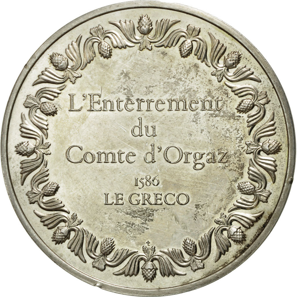 Frankreich, Medaille, L'enterrement du comte d'Orgaz, Le Greco, VZ+, Silber