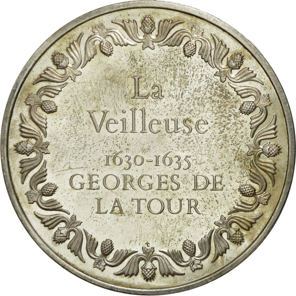France, Medal, La Veilleuse, Georges de la Tour, MS(60-62), Silver