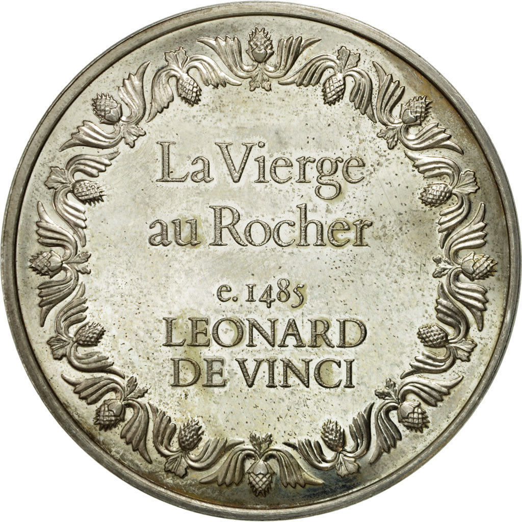France, Médaille, La Vierge au Rocher, Leonard de Vinci, SUP+, Argent