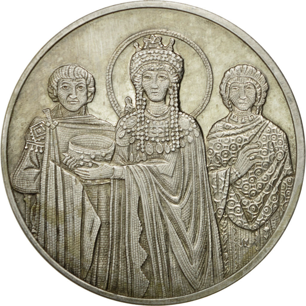 France, Medal, L'Impératrice Théodora et sa Suite, Byzantin, MS(60-62), Silver