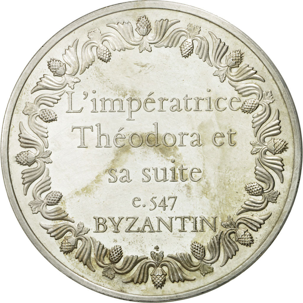 France, Medal, L'Impératrice Théodora et sa Suite, Byzantin, MS(60-62), Silver